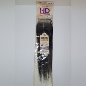 Lave Closure Outre Laid HD Pre Plucked 4X5 Hand Tied Natural Brown Straight